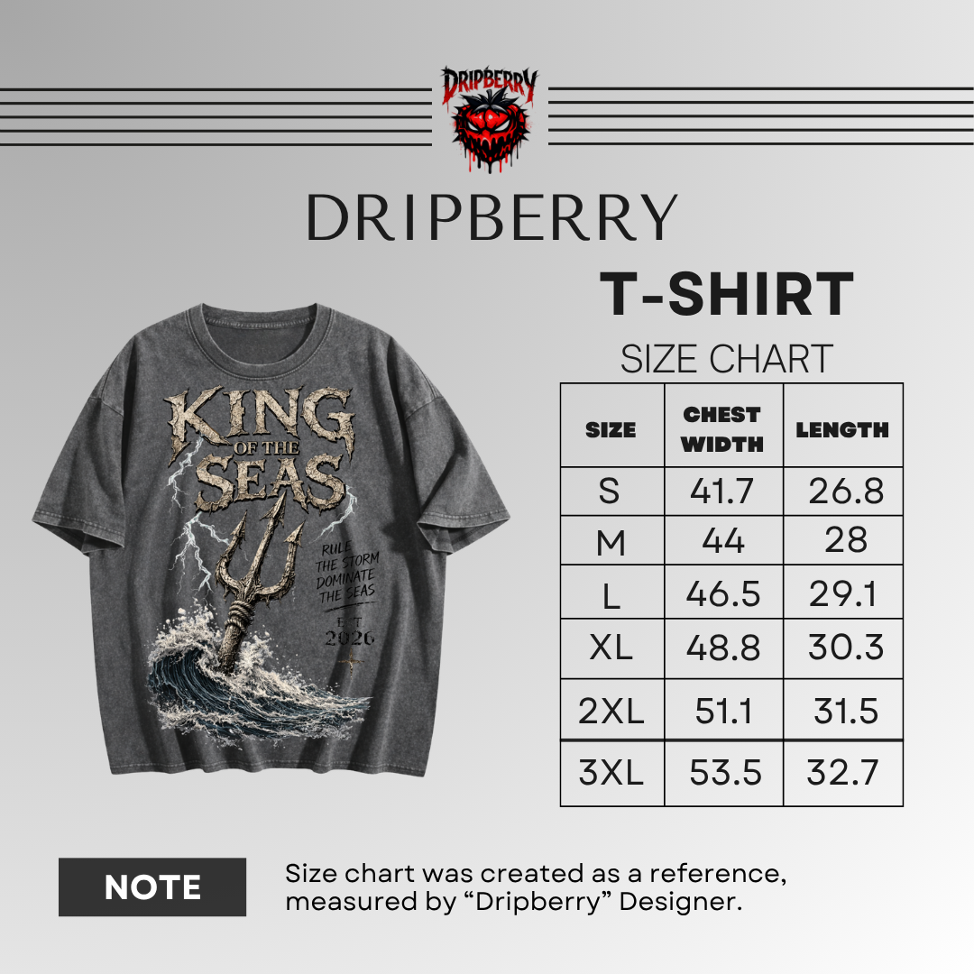 King of the Seas | Washed Streetwear Tee | By DRIPBERRY