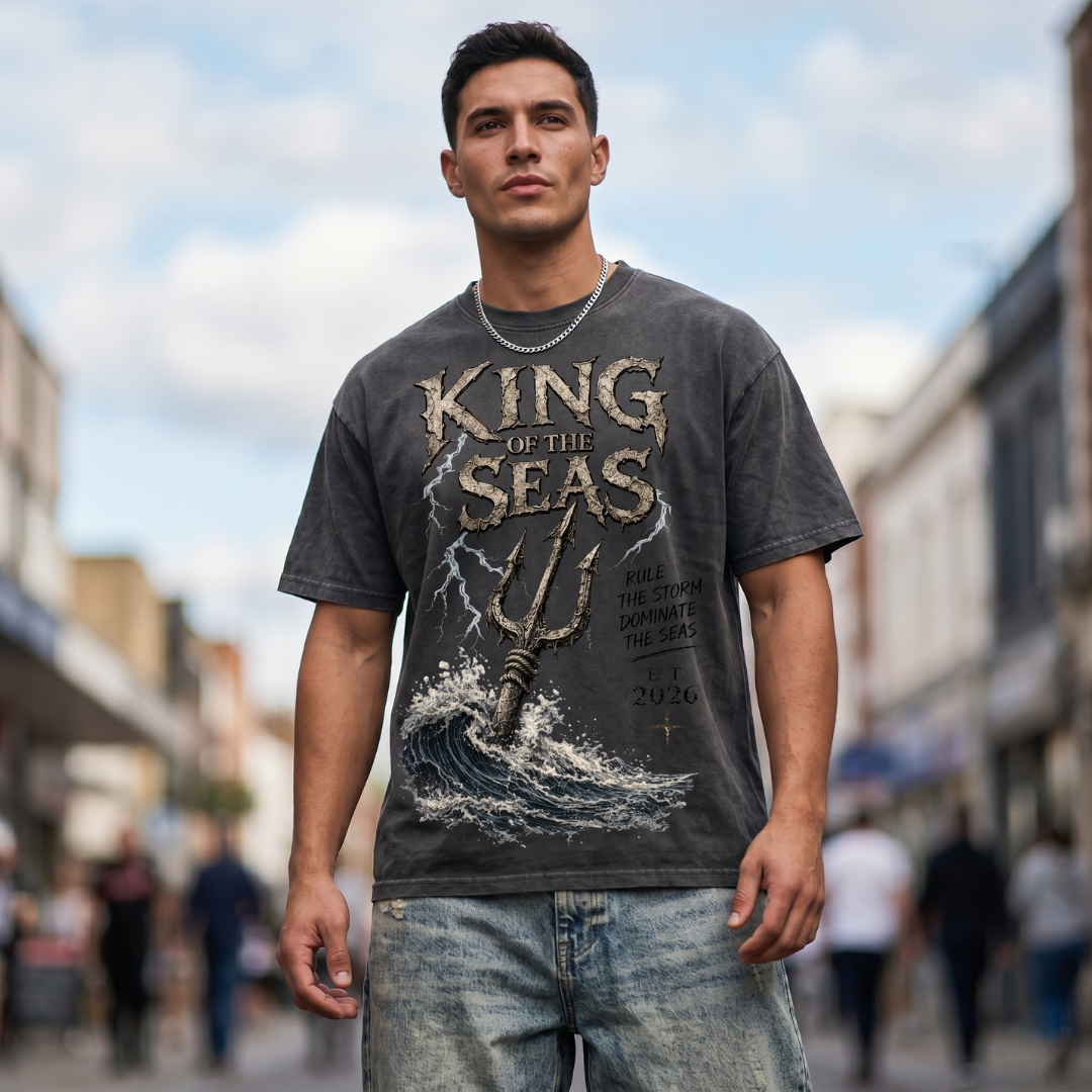King of the Seas | Washed Streetwear Tee | By DRIPBERRY