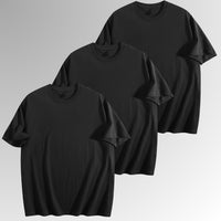 Plain Black 3-Pack | Premium Cotton Crew Neck Tees | By DRIPBERRY