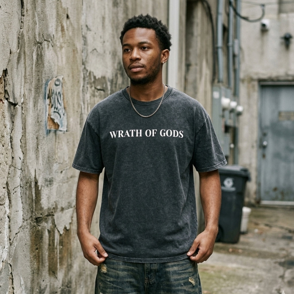 Wrath of Gods | Vintage Wash Streetwear Tee | By DRIPBERRY