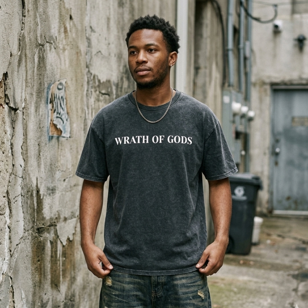 Wrath of Gods | Vintage Wash Streetwear Tee | By DRIPBERRY