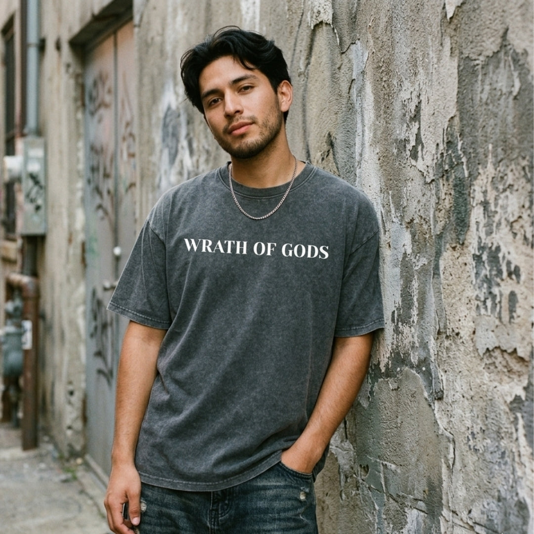 Wrath of Gods | Vintage Wash Streetwear Tee | By DRIPBERRY